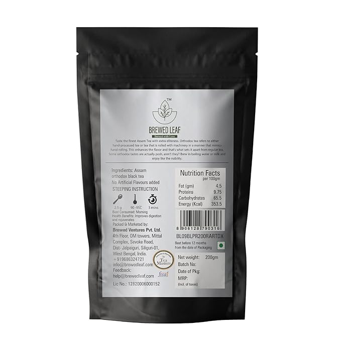Brewed Leaf Natural and Fresh Assam Heritage Black Tea - 200 gms